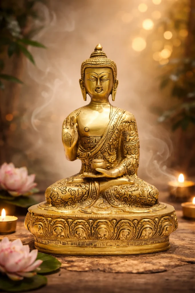 Mini Bodhi Brass Buddha