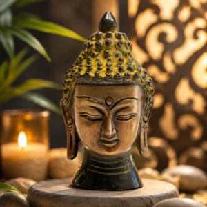 Mini Prajna Brass Buddha Head