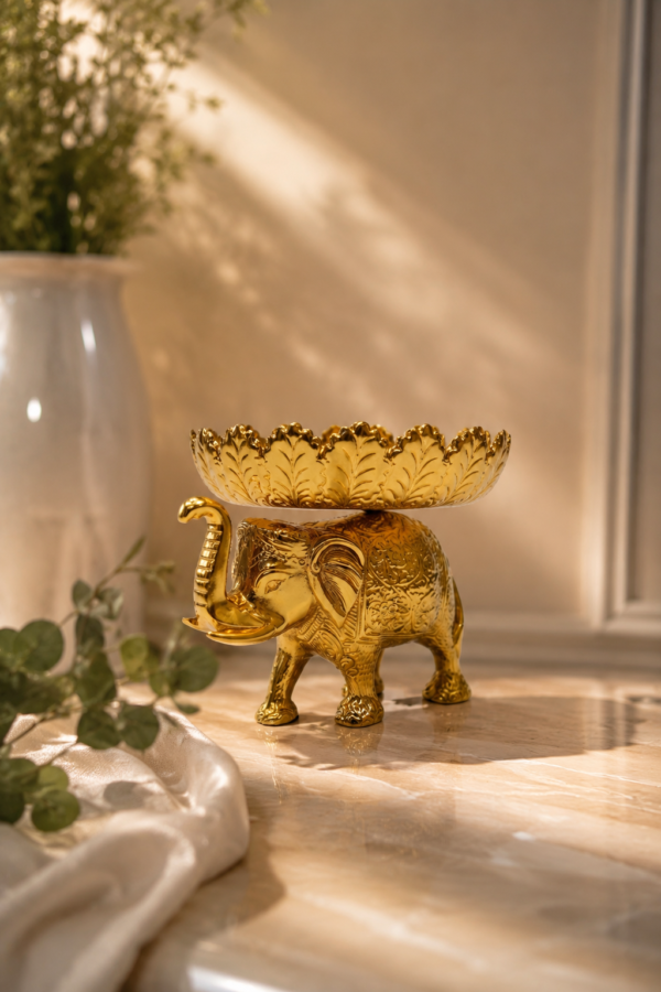Classic Gajraj Metal Elephant Bowl