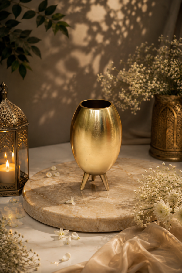 Classic Guldasta Metal Vase 10in