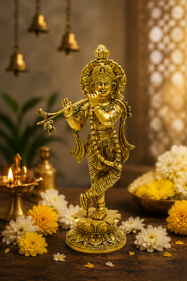 Classic Kanha Brass Krishna