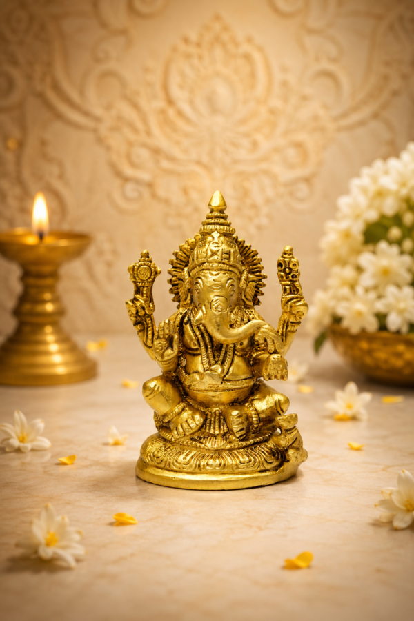 Classic Vighnaharta Brass Ganesh II