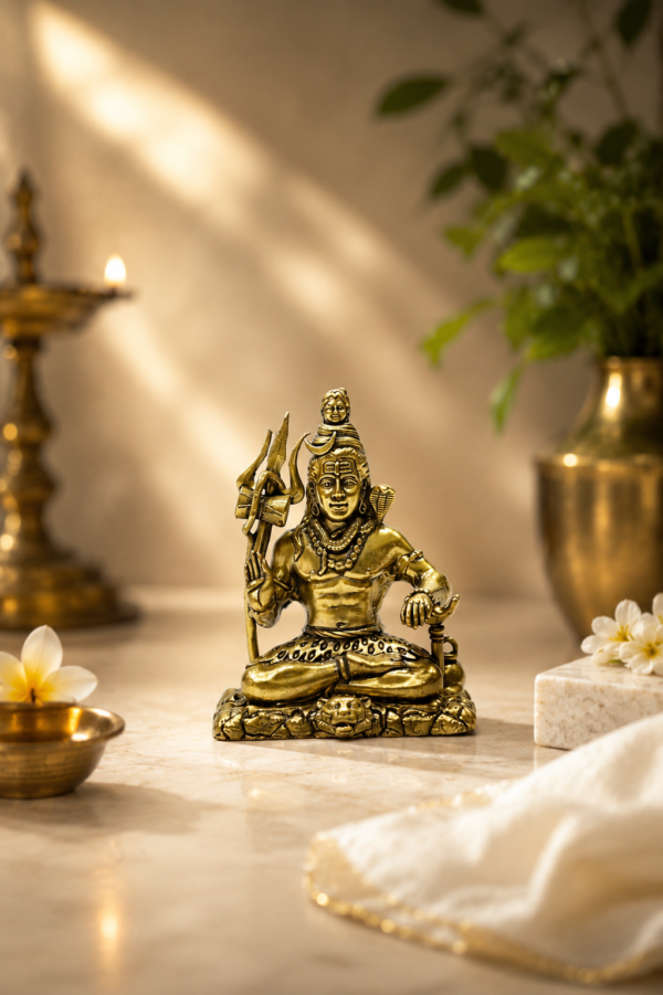 Mini Dhyan Brass Shiv Ji