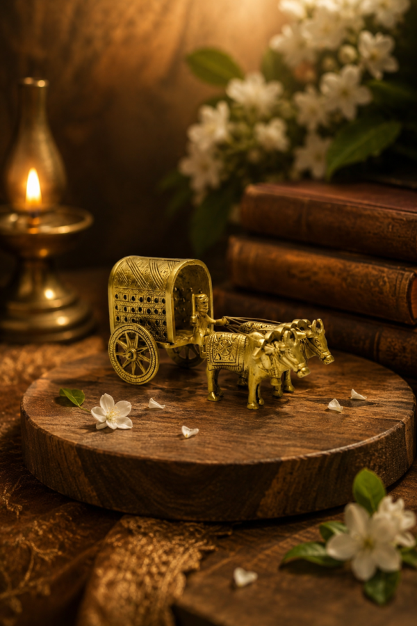Mini Heritage Brass Ox Cart