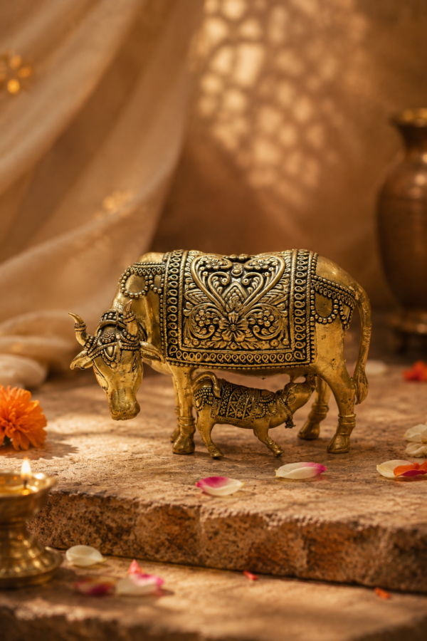 Mini Kamdhenu Brass Cow